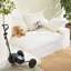 Canapé confortable en velours côtelé blanc, noyau en mousse, style moderne pour la famille