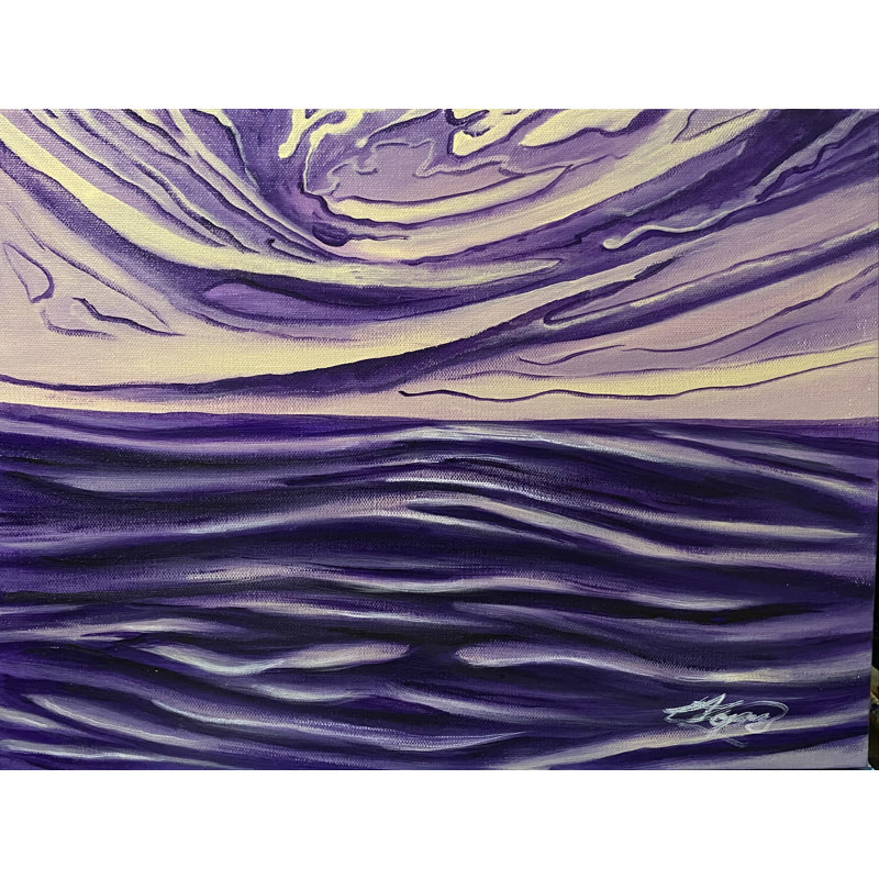 Purple Sea Print by Alicia Lopez, 17.25" H x 21.25" W