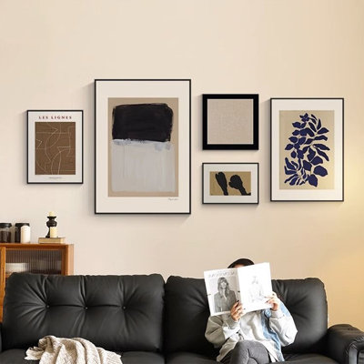 L'ensemble de décoration murale rectangulaire en toile de style zen et l'ensemble de décoration murale une pièce carrée conviennent à une utilisation dans le salon.