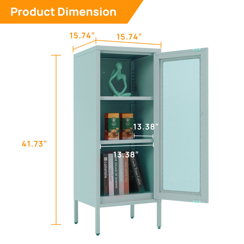 Armoire d'appoint en métal Mully, Vert