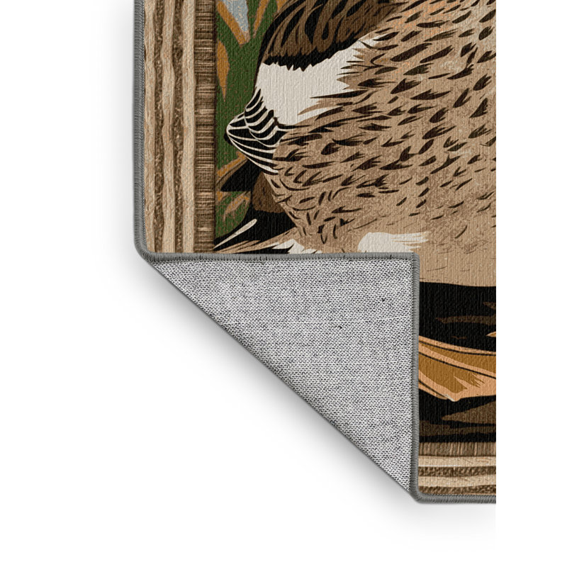 Washable American Wigeon Birds Area Rug, Rectangle 8' x 10'