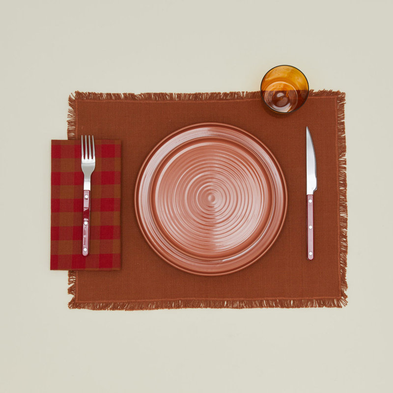 Essential 100% Cotton Napkins, Red/Terracotta