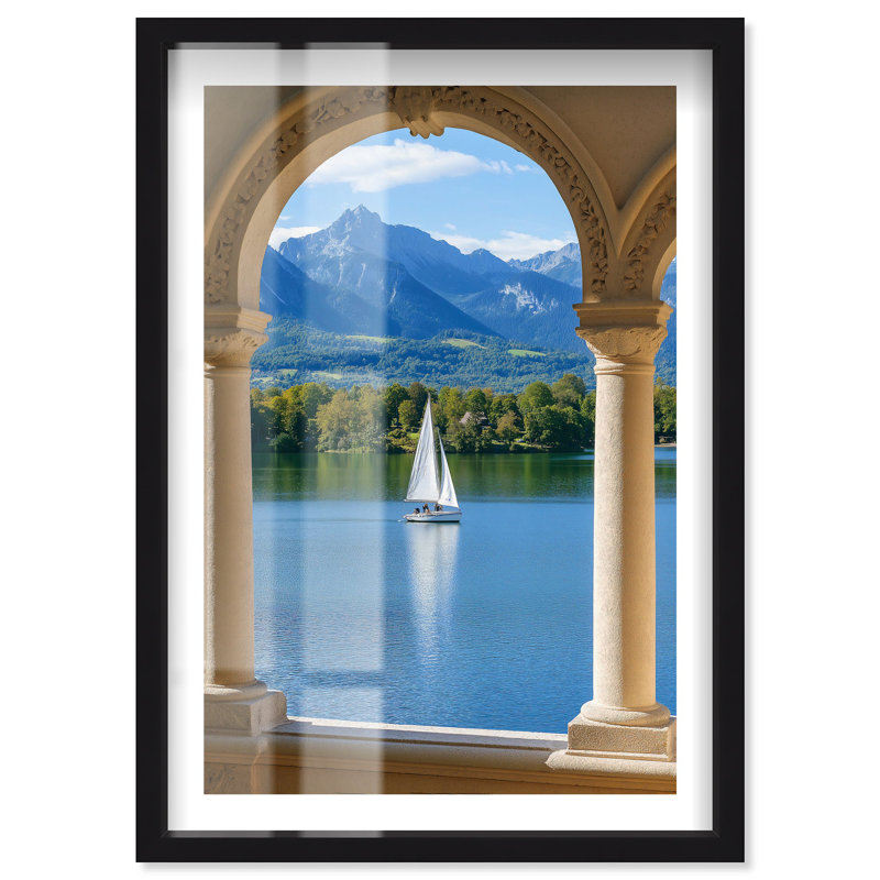 «Window to Nature Shadowbox Print Travel Art Prints» par Notoriart, H 16 po x l 11 po, Noir