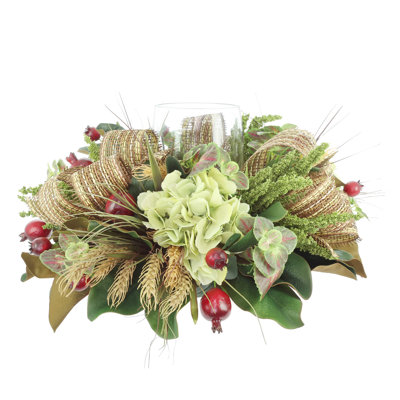 Hydrangea And Heather Floral Centerpiece