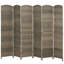 Paravent 6 panneaux, écran d'intimité pliant de 6 pi de hauteur, cloison murale autoportante tissée à la main pour bureau à domicile, chambre à coucher, chêne rustique foncé, bois-1031694911-1032041852