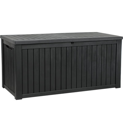 Edrosie Inc 180 Gallons Gallon Water Resistant Resin Lockable Deck Box in Black -  FTPLDBWF-02ATLD