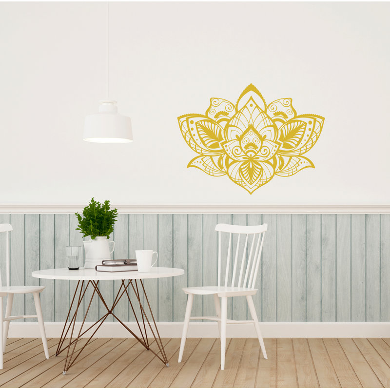Adhésif décoratif fleur de lotus, H 32 po x l 42 po, Doré