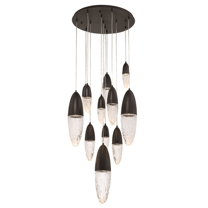Écrou 12 light Chandelier, Black