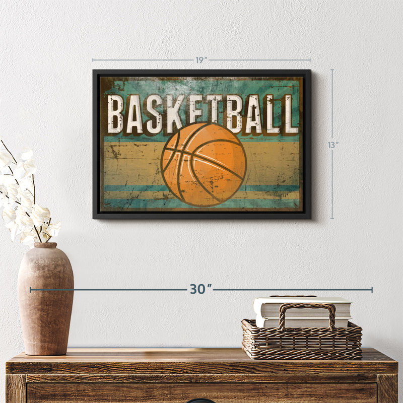 Sports «Grunge Basketball Canvas Print», H 13 po x l 19 po