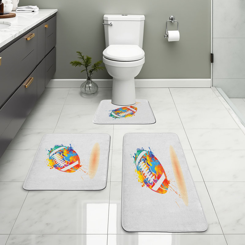  Multicolore ensemble de tapis de salle de bain Sports