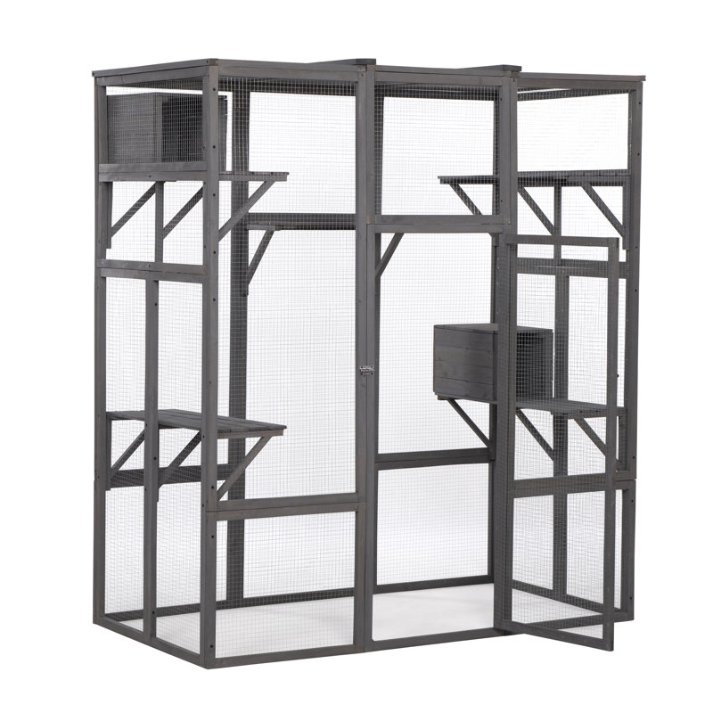 Très grande cage à chat - Gris