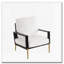 Fauteuil d'appoint rembourré avec pieds en métal doré