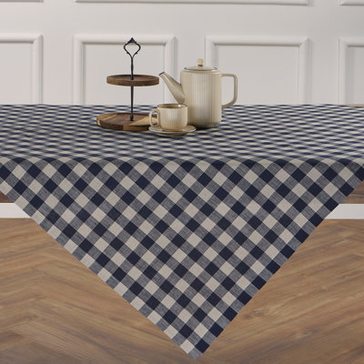 Morgan Check - 100% Pure Linen Table Throw