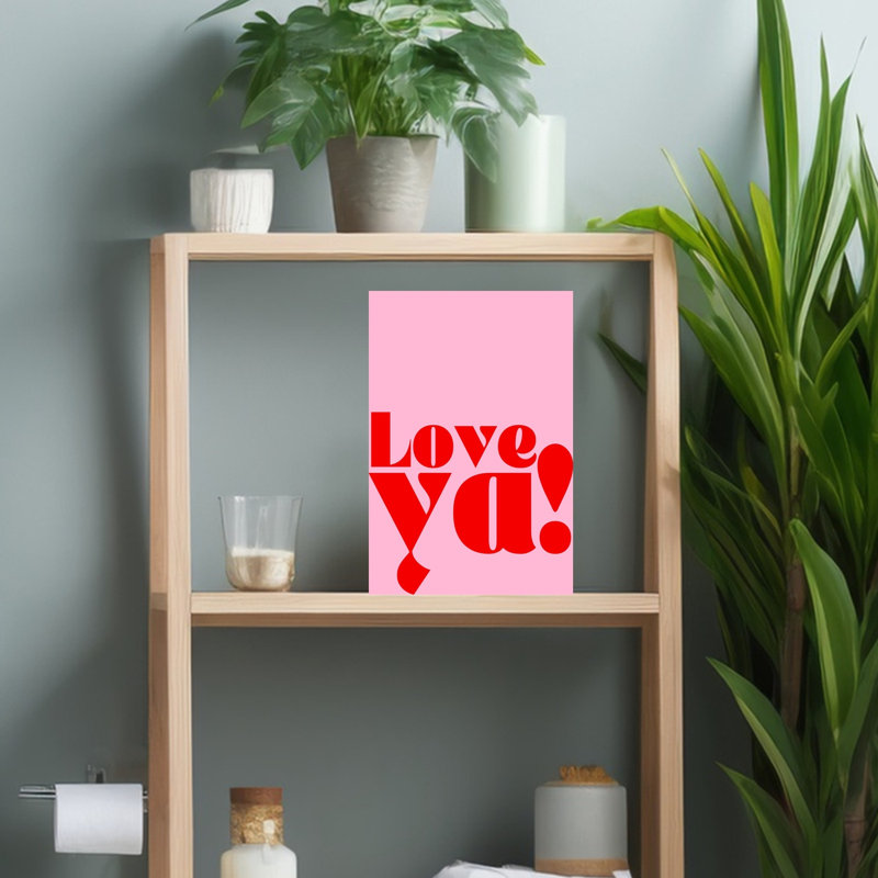 «Sweet Pink Love Ya Bold», impression murale rétro moderne, 18" H x 12" W