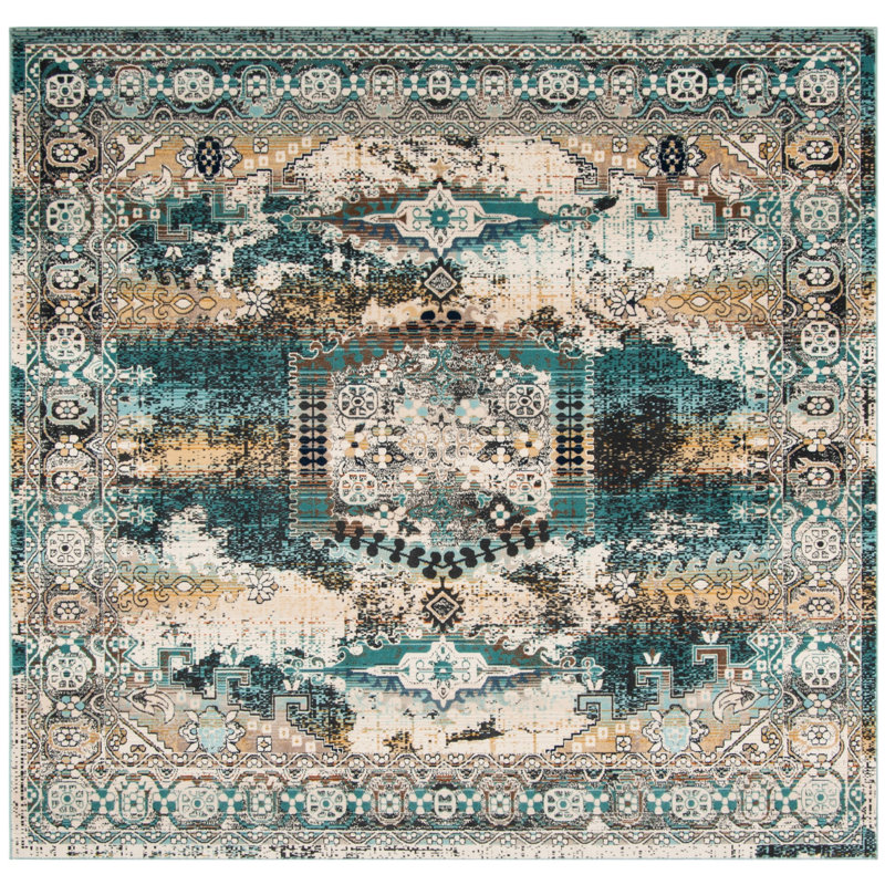 Wayne Performance Oriental Rug, Square 6'7"