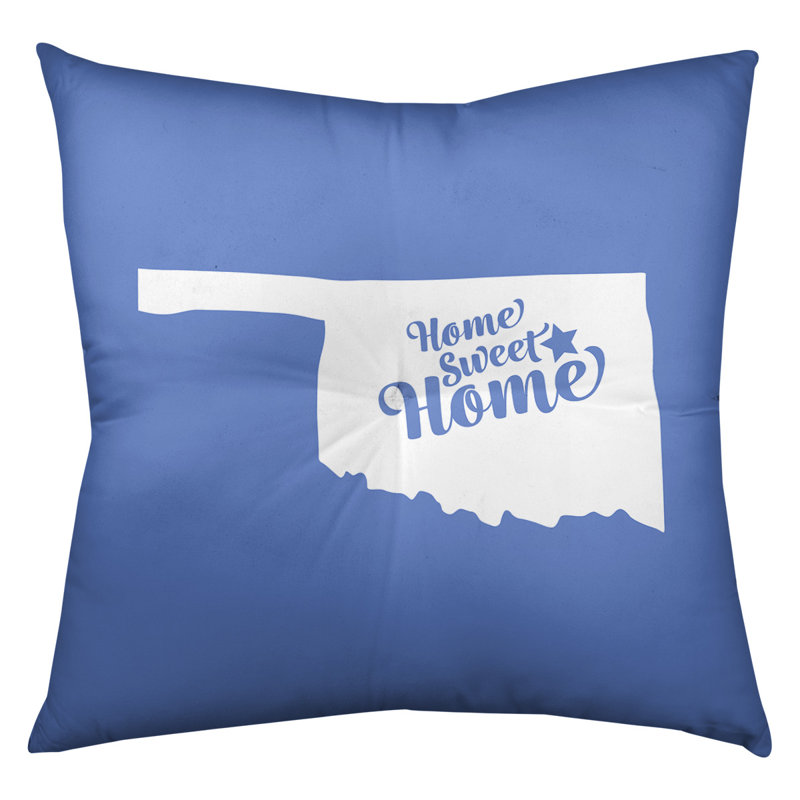 Coussin Sweet Home, Tulsa, 30 po x 30 po, Bleu