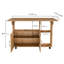 Table pliante multifonctionnelle avec tablettes et roulettes de rangement, table de salle à manger pliable de 47 pouces pour les petits espaces, bureau compact pour la cuisine, dortoir, bureau