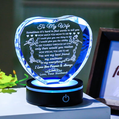 Gifts for Wife with Colorful LED Base Romantic Wedding