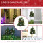 Ensemble de 2 sapins de Noël artificiels d'extérieur 2 pi sans cordon avec 24 lumières et piquets blanc chaud