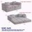 Canapé-lit convertible 4 places, canapé rembourré en tissu chenille, équipé de poches de rangement latérales, canapé-lit pliant-963424761