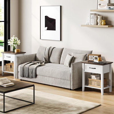 Table de chevet, table de chevet pour la chambre à coucher, ensemble de 2