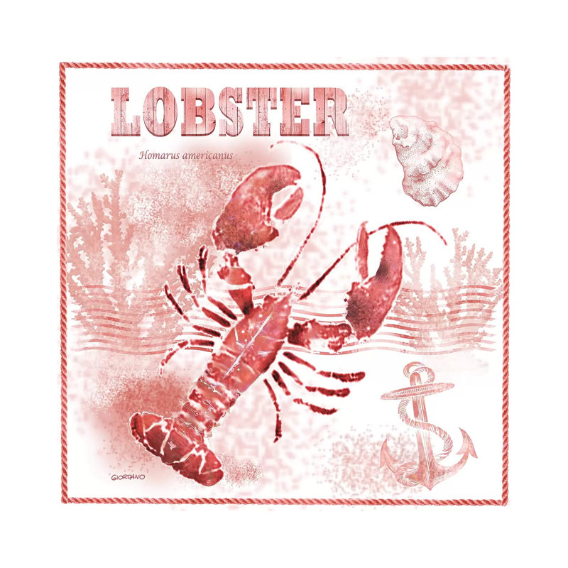Red Lobster 1 Piece Wrapped Canvas Painting, 30.48 cm H x 30.48 cm W