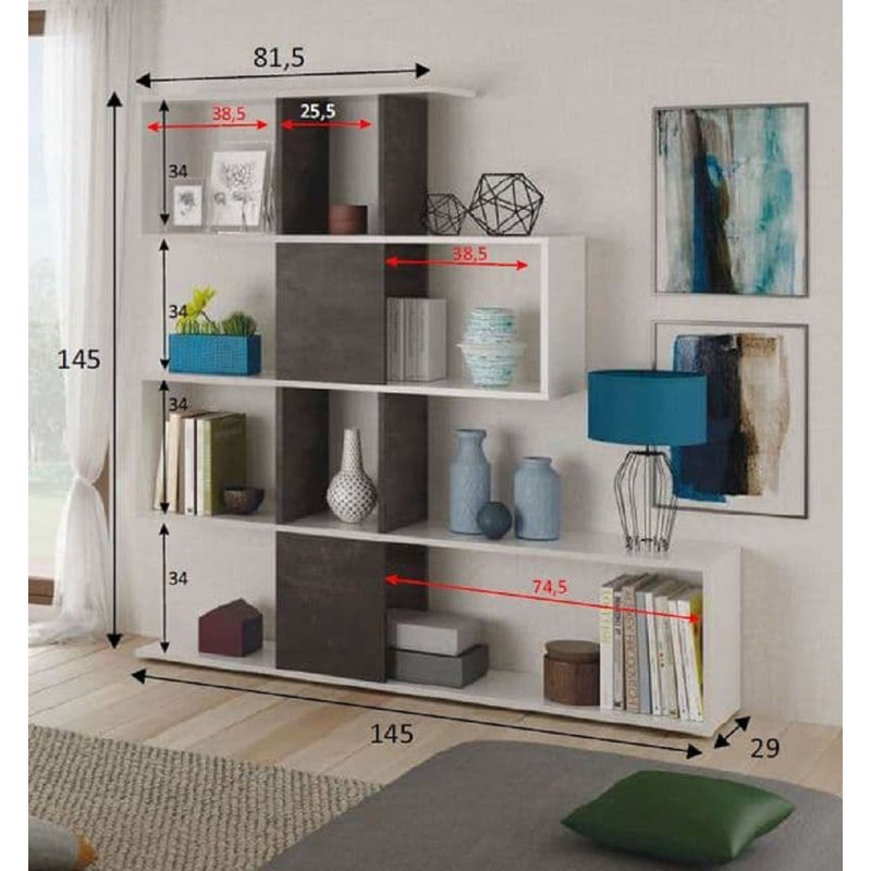 Anahat 145cm H x 145cm W Step Bookcase