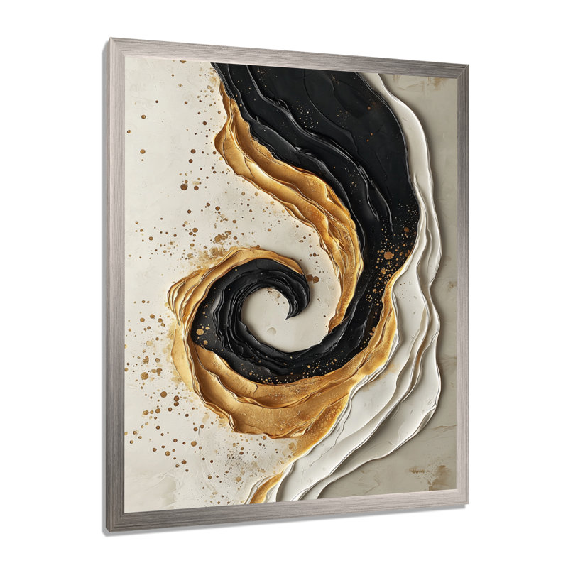 Suazo - art mural abstrait sur toile, Silver, 40" H x 30" W, Reproduction encadrée d'une seule photo
