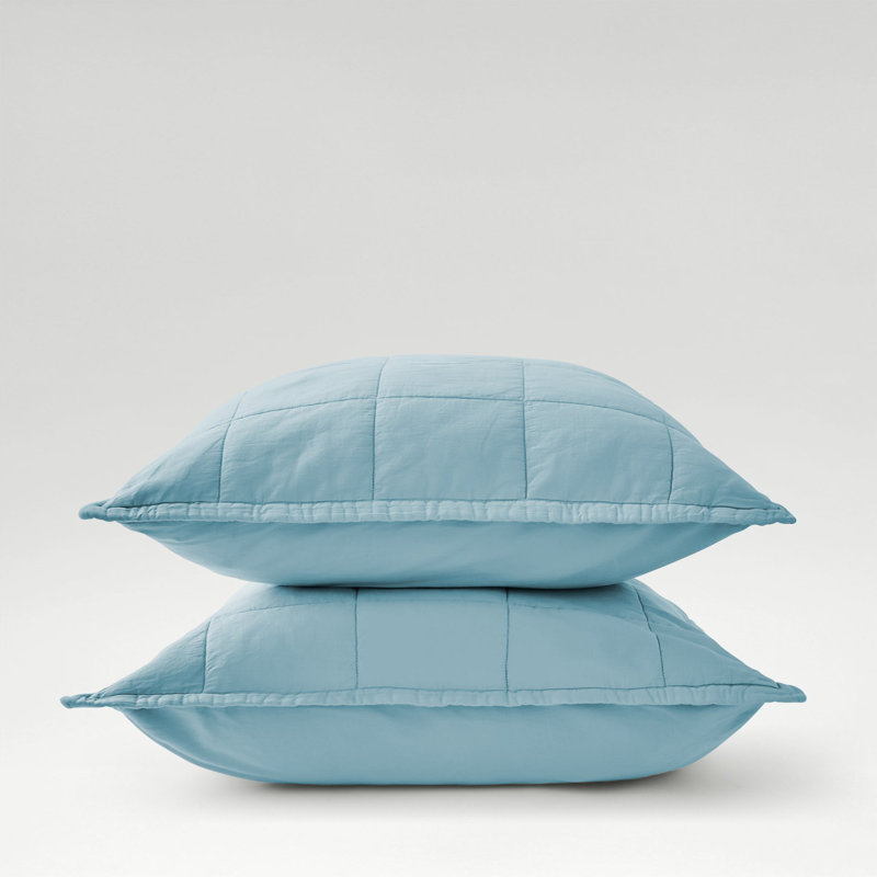 Laundered Cotton Cotton Pillow Sham, Chalk Blue