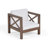 Bea Outdoor Club Chair, White Cushions, X Back Design Weathered Gray