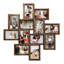 Cadre 12 photos à collage rustique, présentoir multi photos aspect bois vieilli pour photos 4 "x 6"