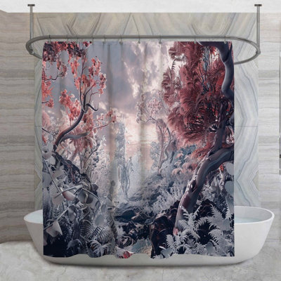 Rideau de douche Lake Scene - décor de salle de bain paysage 14185