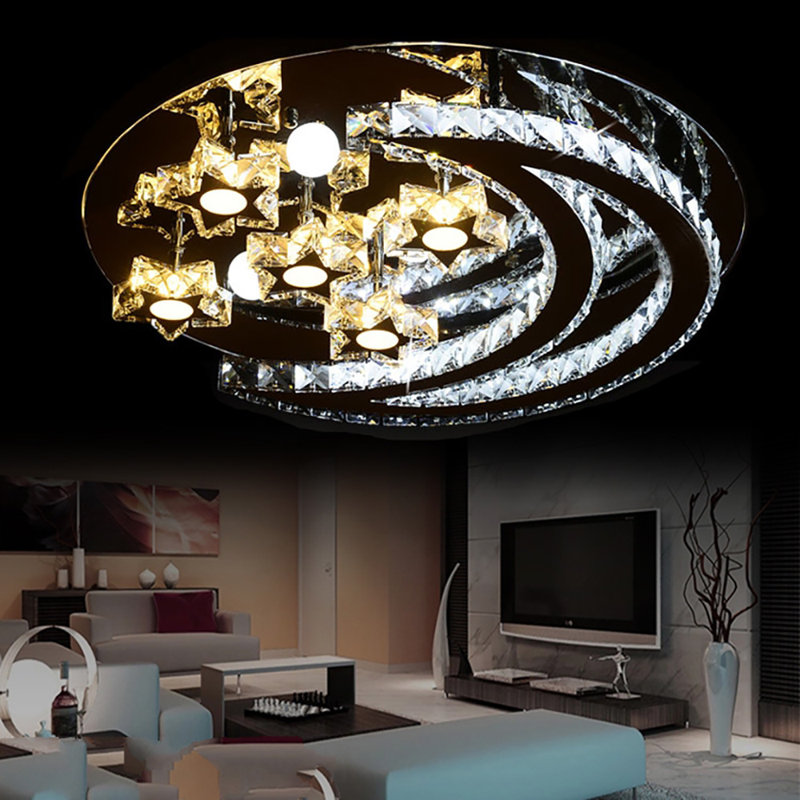 Greenridge Glass and Crystal LED Flush Mount