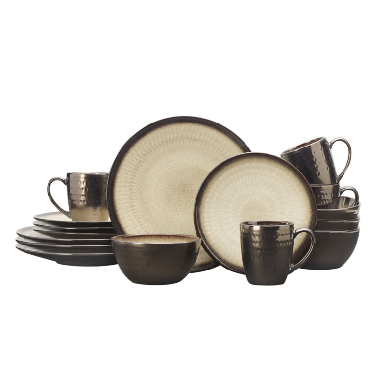 Gourmet Basics by Mikasa Anastasia 16-Piece Stoneware Dinnerware Set, Service for 4