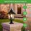 Ensemble de 2 lanternes d'extérieur 21 po (H) 21 po - Lampadaire rétro en métal noir et verre transparent pour l'éclairage de jardin, portail, allée et allée avec une conception élégante (ampoule non incluse)