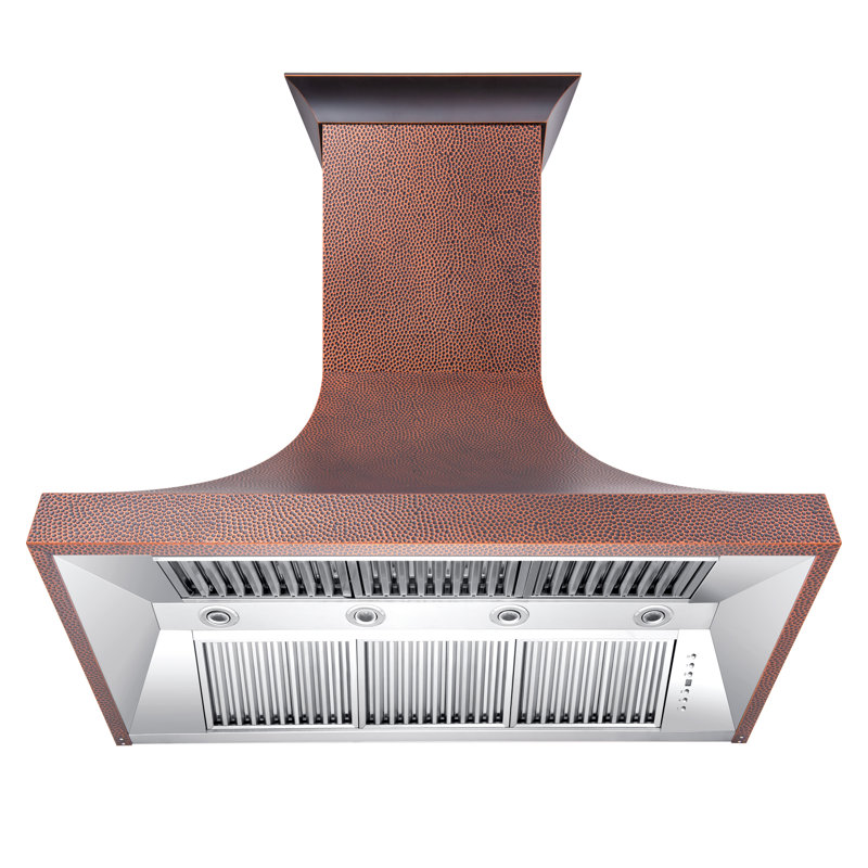 ZLINE 30" Designer Series Fingerprint Resistant Stainless Steel Ducted Wall Range Hood (8632S-30), Hand-Hammered Copper