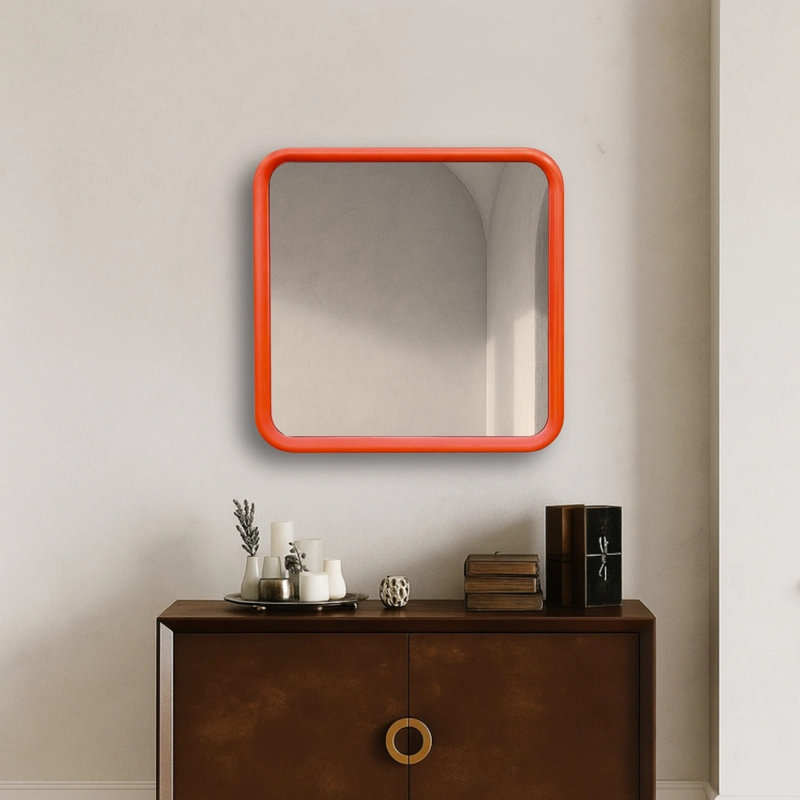 Bold Square Mirror, Orange