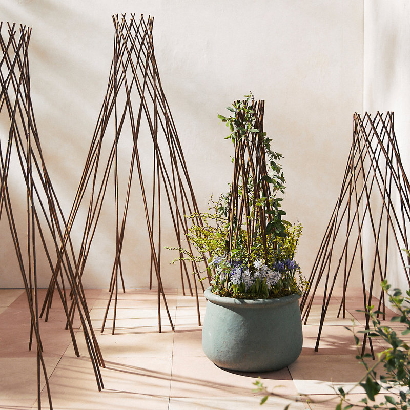 Treillage extensible en bois de saule, Brun, H 48 po x l 12 po x P 12 po