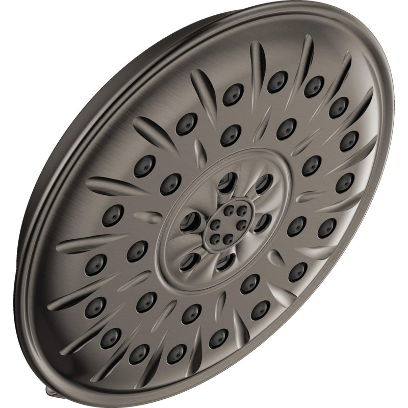 Rain Dual Shower Head with H2Okinetic Technology, Lumicoat Black Stainless