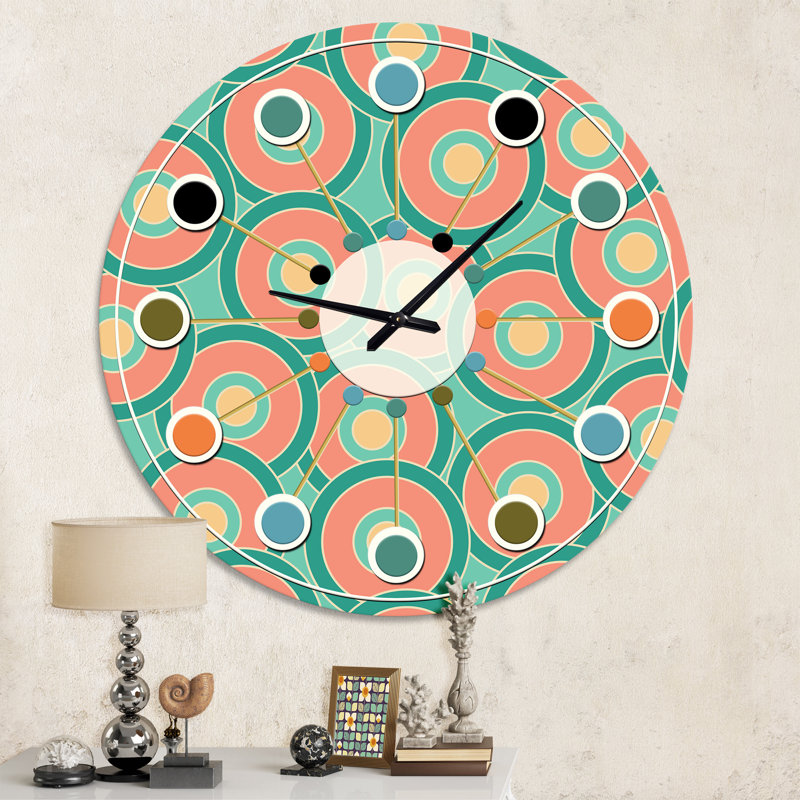Horloge murale rétro Mid-Century, Moyenne