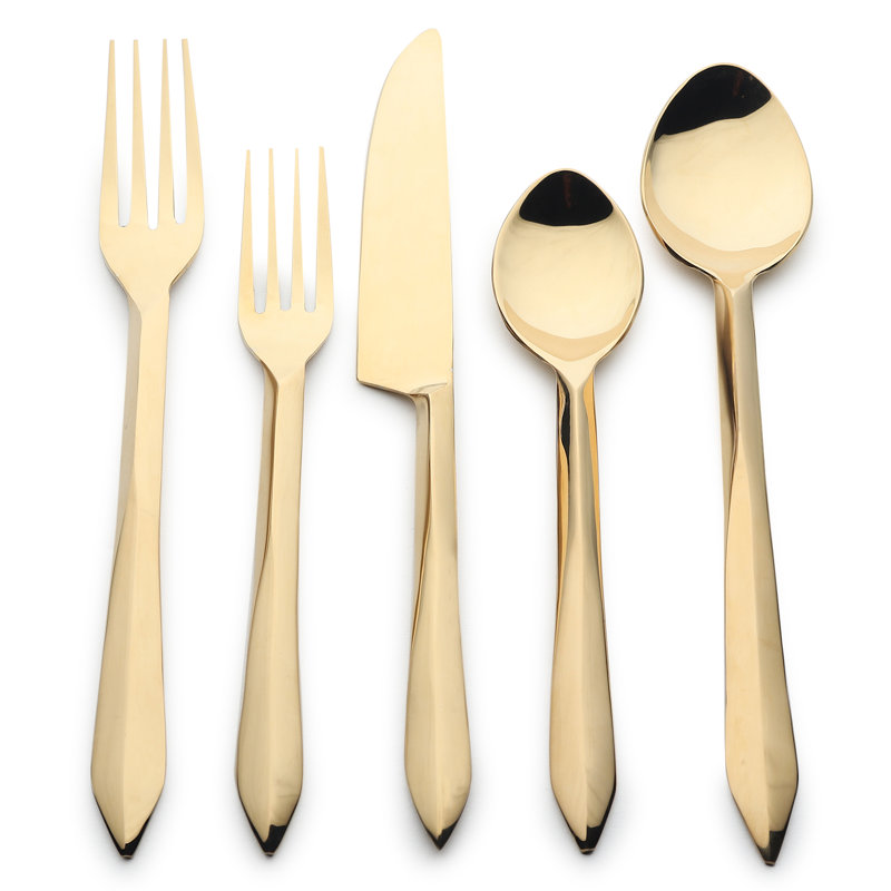 Estique Gold PVD 5 Pcs. Flatware Set