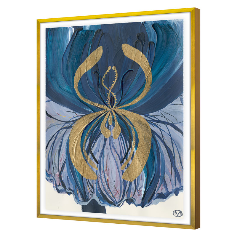 Blue Dragon Print by Morlock, Jody, Gold Framed, 49" H x 36" W