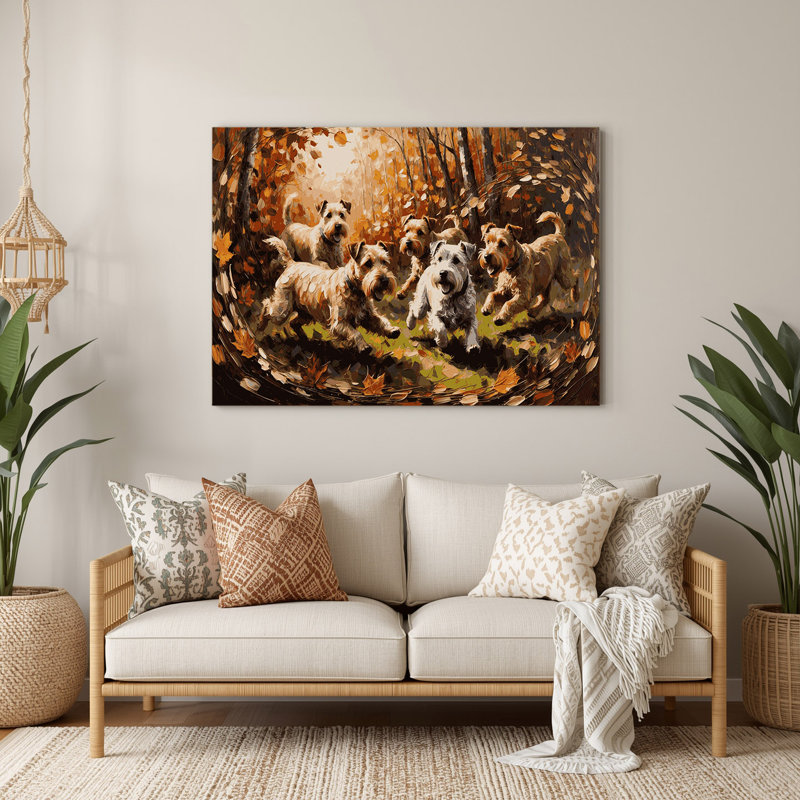 «Dogs Welsh Terrier», art mural en métal noir, H 11 po x l 14 po