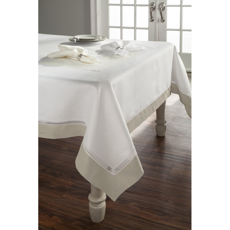 Linea 20" Linen Placemat, White/Dust Blue