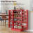 41" Kitchen Pantry In Red, With 12 Door Shelves & Thorough Storage Red Cabinet Shelves, 5 Intelligible