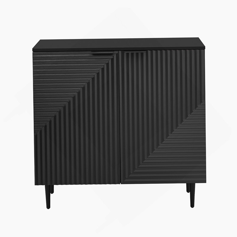 Mirod Modern Minimalist Side Cabinet With Adjustable Shelves And Stylish Geometric Door Design, Ideal For Versatile Storage And Decorative Display