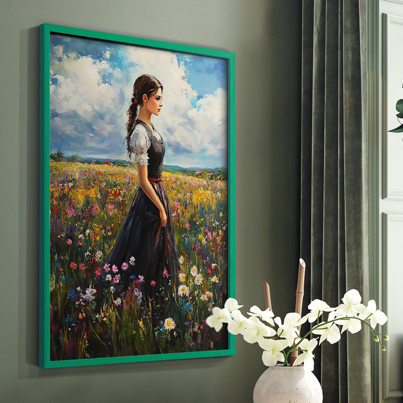 WOMEN Series CCLIX - reproduction encadrée de qualité supérieure - prête à être accrochée - aucun clou requis, Vert