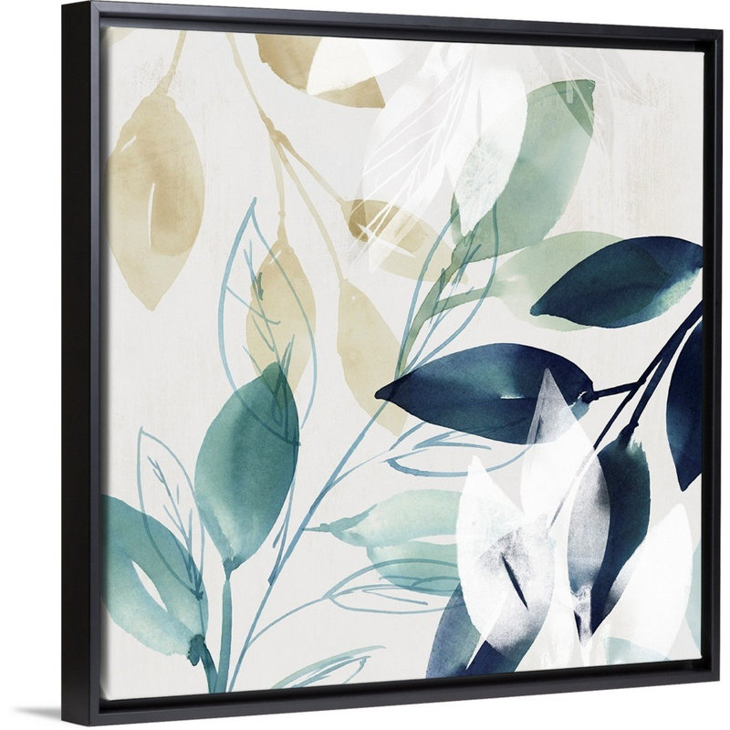 Reproduction d’art sur toile « Green sleeves II » par Isabelle Z, Toile avec cadre noir, H 38 po x l 38 po x P 1,75 po