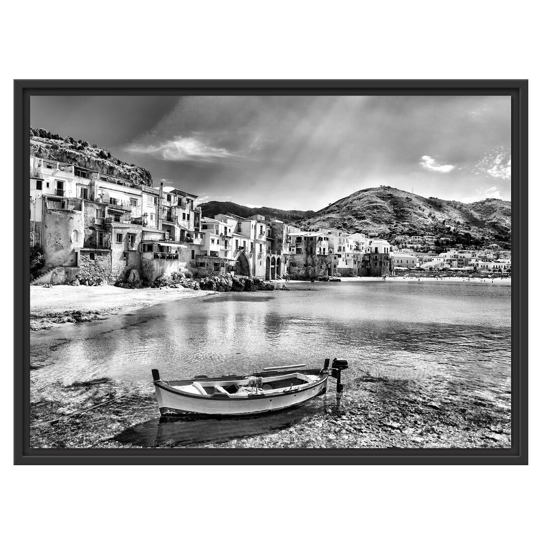 Gerahmtes Wandbild Wundervoller Blick auf Cefalu