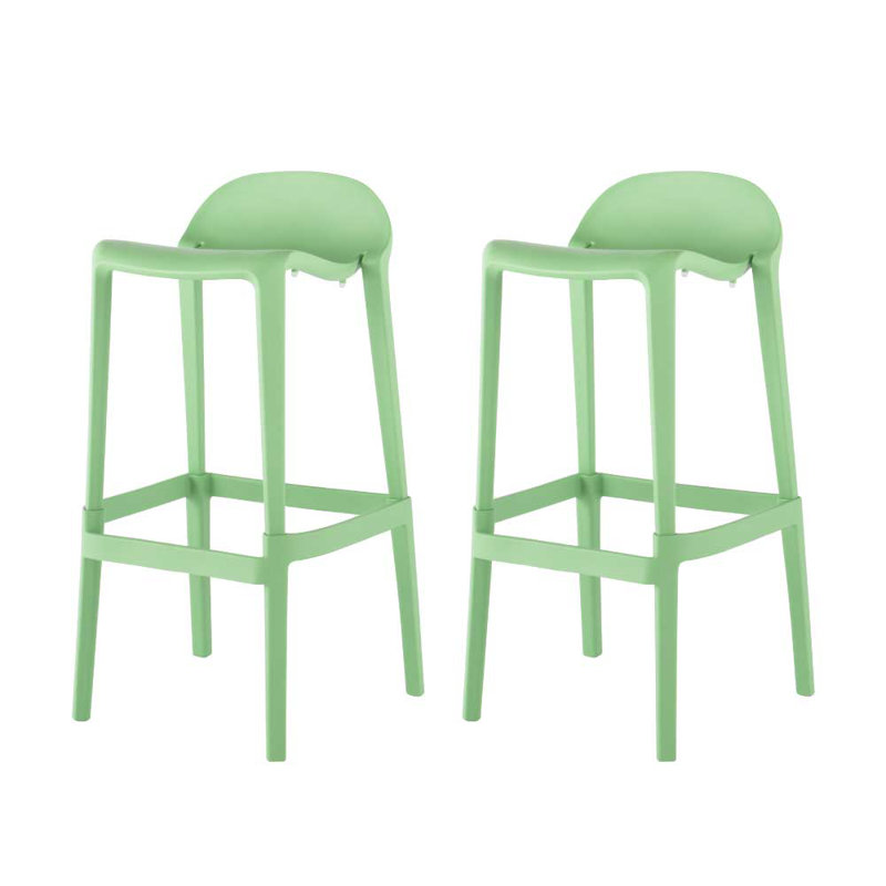 Tabouret à dossier bas Gardunio, ensemble de 2, Vert, Tabouret de bar (siège d’une hauteur de 30 po)